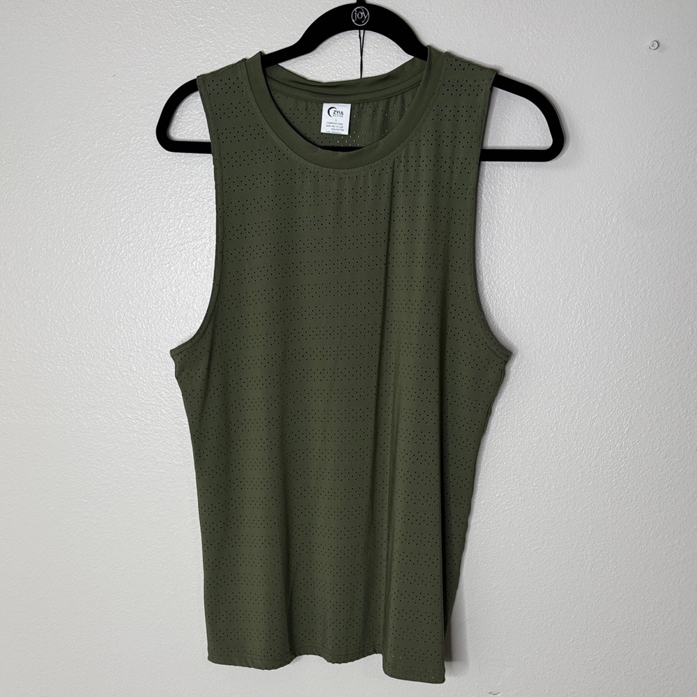 Zyia Active Olive Chili tank RC Green Sleeveless Top size Large active wear